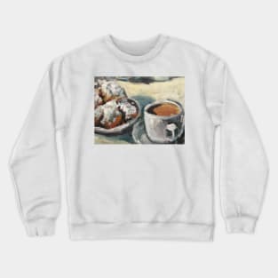 Beignets and Cafe au Lait at the Cafe du Monde Crewneck Sweatshirt